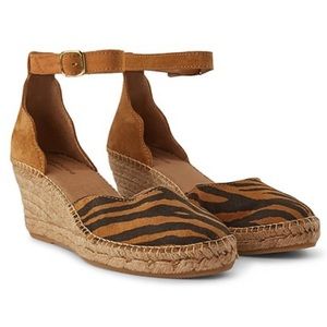 SHOE THE BEAR • Leopard Salome Suede Espadrille Wedges Includes Box